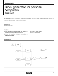 BU2192F datasheet: Clock generator for personal computer BU2192F