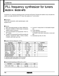 BU2614 datasheet: PLL frequency synthesizer for tuner BU2614