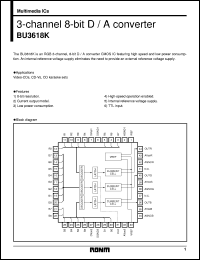 BU3618K datasheet: 3-channel, 8-bit D/A converter BU3618K