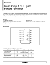 BU4001B datasheet: Quad 2-input NOR gate BU4001B