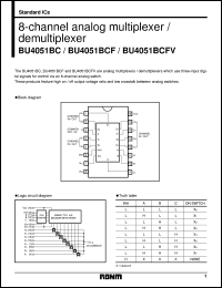 BU4051BC datasheet: 8-channel analog multiplexer/demultiplexer BU4051BC