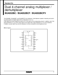 BU4052BCFV datasheet: Dual 4-channel analog multiplexer/demultiplexer BU4052BCFV