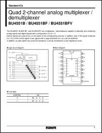 BU4551BFV datasheet: Quad 2-channel analog multiplexer/demultiplexer BU4551BFV