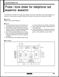 BU8307CF datasheet: Pulse/tone dialer for telephone set BU8307CF