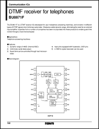 BU8871F datasheet: DTMF receiver for telephones BU8871F