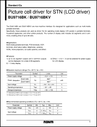 BU9716BK datasheet: Picture cell driver for STN (LCD driver) BU9716BK