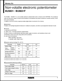 BU9831 datasheet: Non-volatile electronic potentiometer BU9831