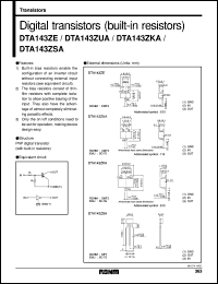 DTA143ZUA datasheet: Digital PNP transistor (with resistors) DTA143ZUA