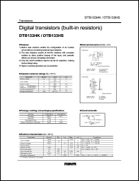 DTB133HS datasheet: Digital PNP transistor (with resistors) DTB133HS