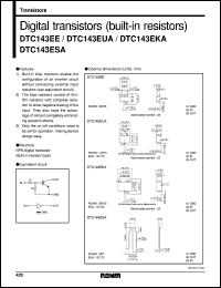 DTC143EKA datasheet: Digital NPN transistor (with resistors) DTC143EKA