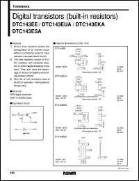 DTC143ESA datasheet: Digital NPN transistor (with resistors) DTC143ESA