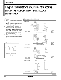 DTC143XKA datasheet: Digital NPN transistor (with resistors) DTC143XKA