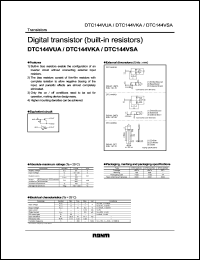 DTC144VKA datasheet: Digital NPN transistor (with resistors) DTC144VKA