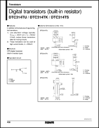 DTC314TS datasheet: Digital NPN transistor (with resistor) DTC314TS