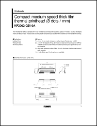 KF2002-GD10A datasheet: Compact medium speed thick film thermal printhead (8 dot/mm) KF2002-GD10A