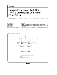 KF2002-GH10A datasheet: Compact low speed thick film thermal printhead (8 dot/mm) KF2002-GH10A