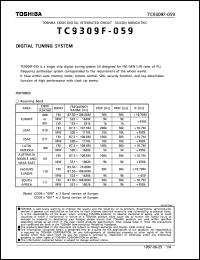 TC9309F-059 datasheet: Digital tuning system TC9309F-059