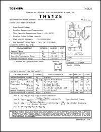 THS125 datasheet: GaAs ion implanted planar type hall sensor digital tachometer, crank shaft position sensor, high stability motor control THS125