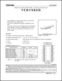 TCD1502D datasheet: CCD linear image sensor TCD1502D