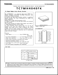 TC7MH4040FK datasheet: 12 satge ripple-carry binary counter TC7MH4040FK