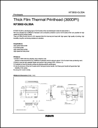 KF3002-GL50A datasheet: Thick film thermal printhead (300 dpi) KF3002-GL50A