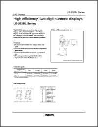 LB-202BL datasheet: High efficiency, two-digit numeric display LB-202BL