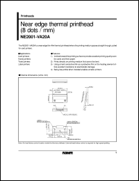 NE2001-VA20A datasheet: Near edge thermal printhead (8 dots/mm) NE2001-VA20A