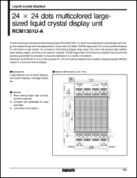 RCM1381U-A datasheet: 24x24 dots multicolored large-sized liquid crystal display unit RCM1381U-A