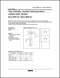 RLD-78PP-G1 datasheet: Title AlGaAs, duble-heterojunction, visible laser diode RLD-78PP-G1