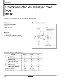 RPI-121 datasheet: Photointerrupter, double-layer mold type RPI-121