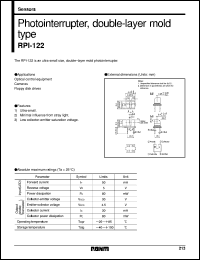 RPI-122 datasheet: Photointerrupter, double-layer mold type RPI-122