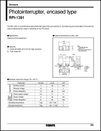 RPI-1391 datasheet: Photointerrupter, encased type RPI-1391