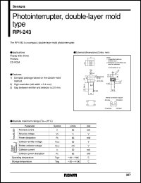 RPI-243 datasheet: Photointerrupter, double-layer mold type RPI-243