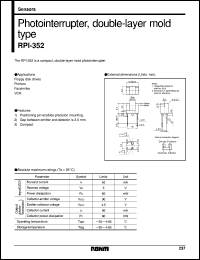 RPI-252 datasheet: Photointerrupter, double-layer mold type RPI-252