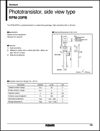 RPM-20PB datasheet: Phototransistor, side view type RPM-20PB