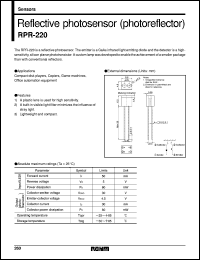 RPR-220 datasheet: Reflective photosensor (photoreflector) RPR-220
