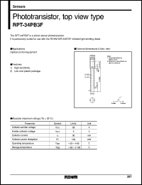 RPT-34PB3F datasheet: Phototransistor, top view type RPT-34PB3F