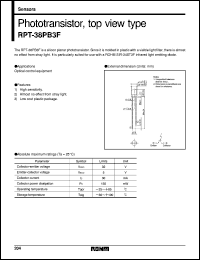 RPT-38PB3F datasheet: Phototransistor, top view type RPT-38PB3F