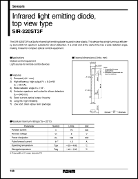 SIR-320ST3F datasheet: Infrared light emitting diode, top view type SIR-320ST3F