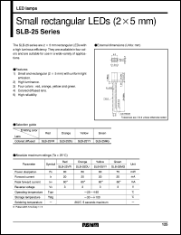SLB-25VR datasheet: Small rectangular (2x5 mm) LED (red) SLB-25VR