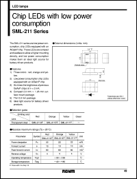 SML-211DT datasheet: Chip LED (orange) with low power consumption SML-211DT