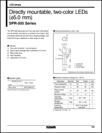 SPR-505MVW datasheet: Directly mountable, two-color (red/green) LED SPR-505MVW