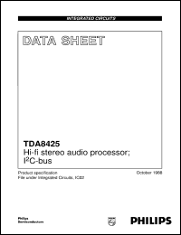TDA8425/V7 datasheet: Hi-fi stereo audio processor; C-bus TDA8425/V7