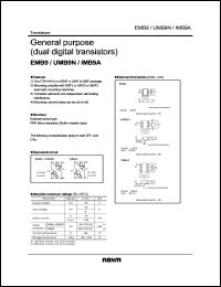 IMB9A datasheet: Dual digital PNP transistor, general purpose IMB9A