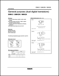EMH2 datasheet: Dual digital NPN transistor, general purpose EMH2
