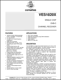 VES1820X datasheet: Single Chip DVB-C Channel Receiver VES1820X