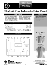 CS289GDWFR20 datasheet: 20mA air core tachometer drive circuit CS289GDWFR20
