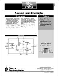 CS294GD8 datasheet: Ground fault interrupter CS294GD8