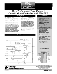 CS3865CGDW16 datasheet: High performance dual channel current mode controller with ENABLE CS3865CGDW16