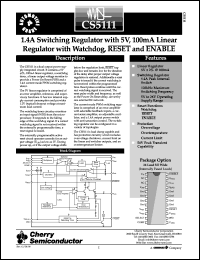 CS5111YDWF24 datasheet: 14.1A switching regulator with 5V,100mA linear regulator  with watchdog,reset and enable CS5111YDWF24